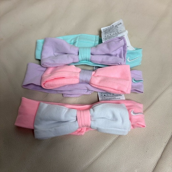 Nike Other - NIKE Set of 3 Baby Girl Create Bow Headband 0-6 Months Color Doll